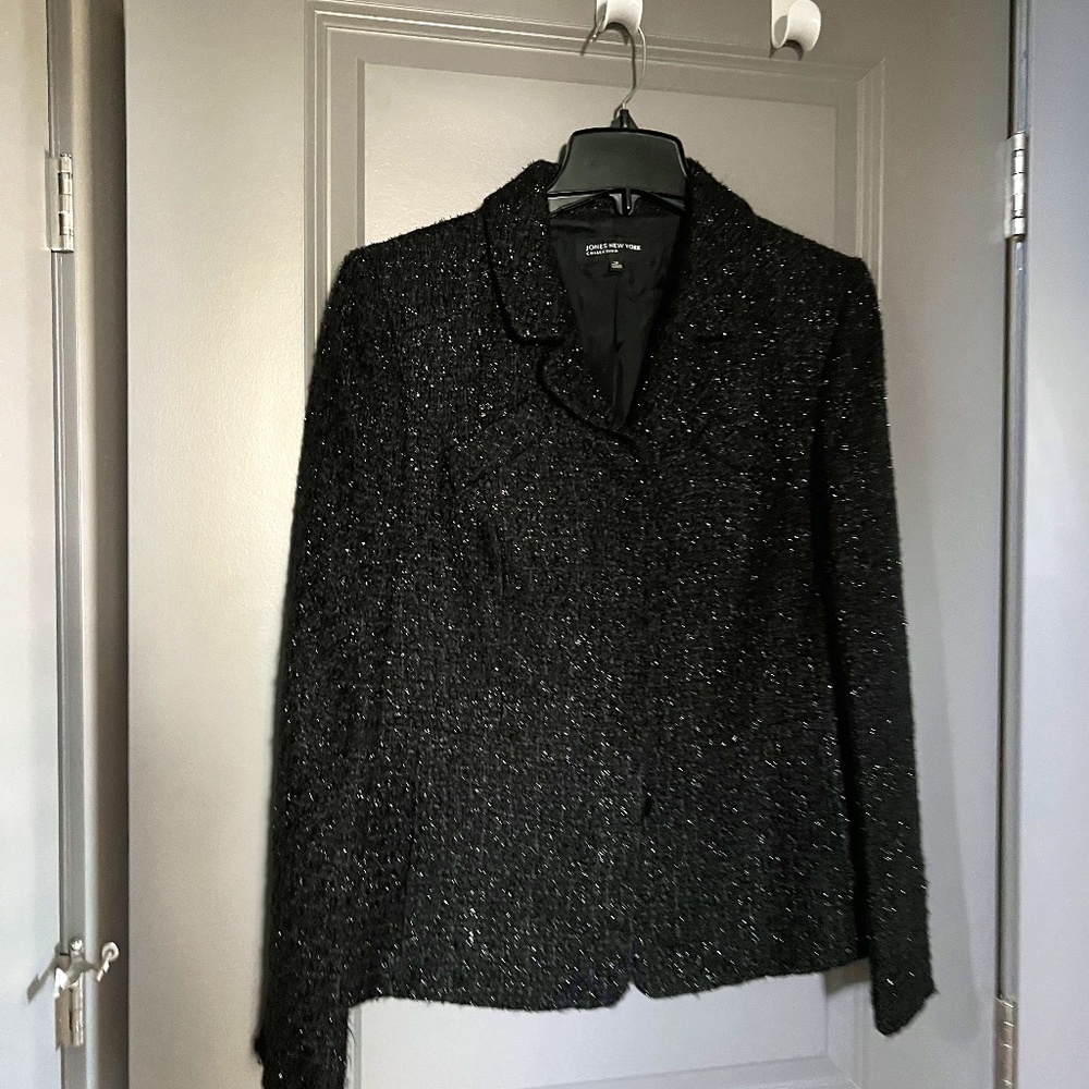 Black Metallic Thread Blazer